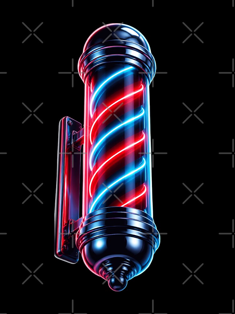 3D Neon Barber Pole Cyberpunk Barbershop Design by Barber MD Culture