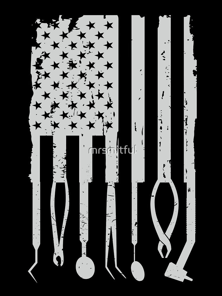 Patriotic Dentist Dental Hygienist American Flag T-shirt Tee by mrsmitful