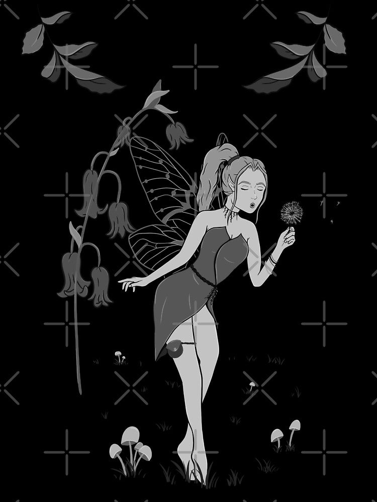 Forest Fairy - B&W by SleepyStarStudios