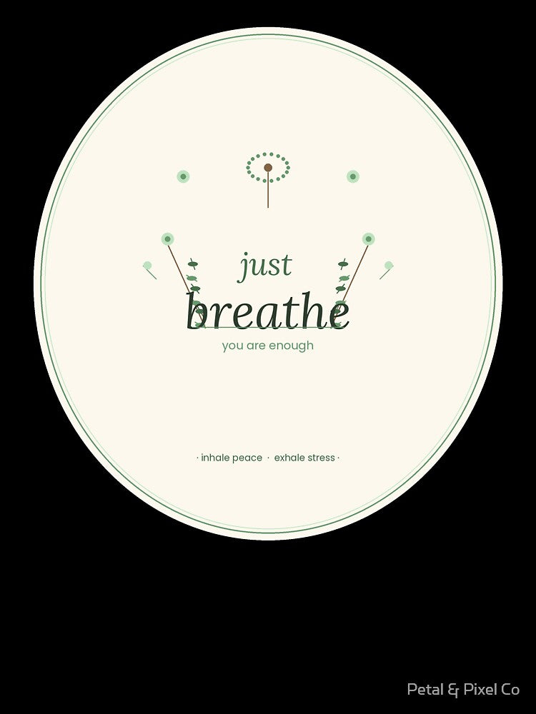 Just Breathe Botanical Minimalist Mental Health Design by Petal & Pixel Co