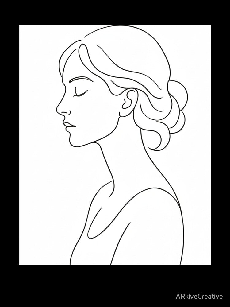 Minimalist Line Art Profile of a Woman by ARkiveCreative