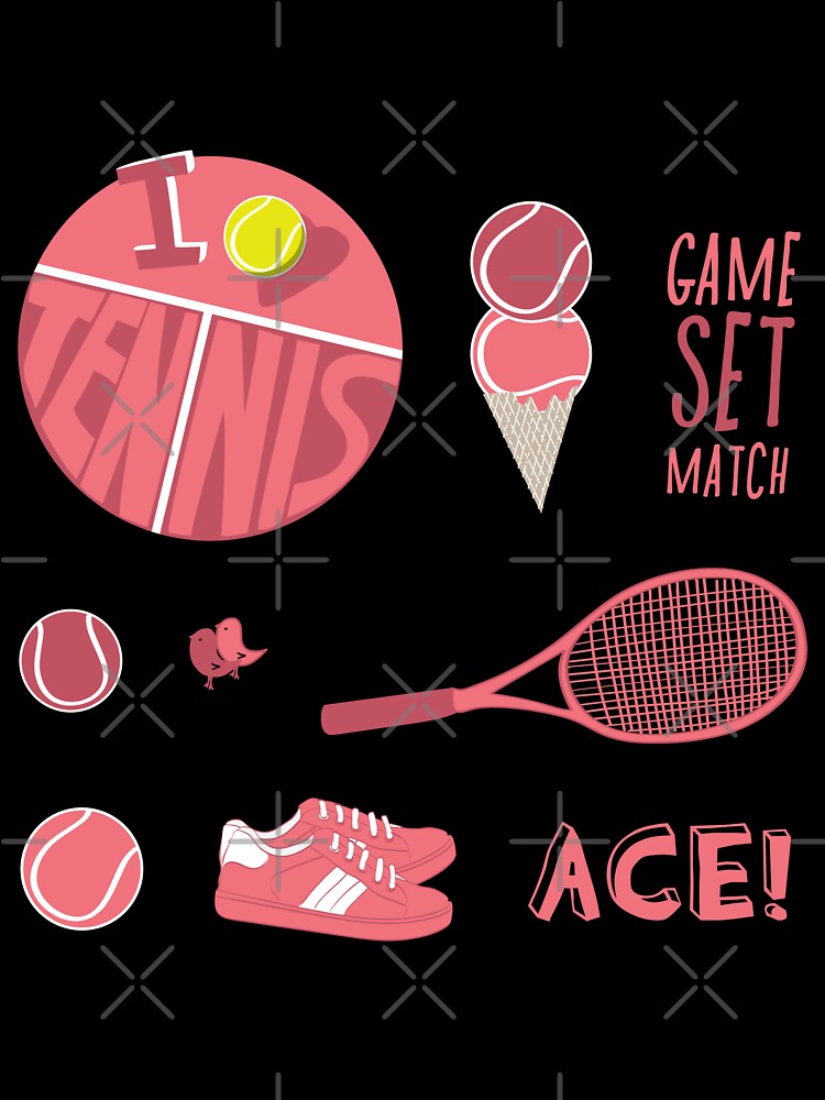 Coral Retro Tennis Sticker Pack by The-Goods