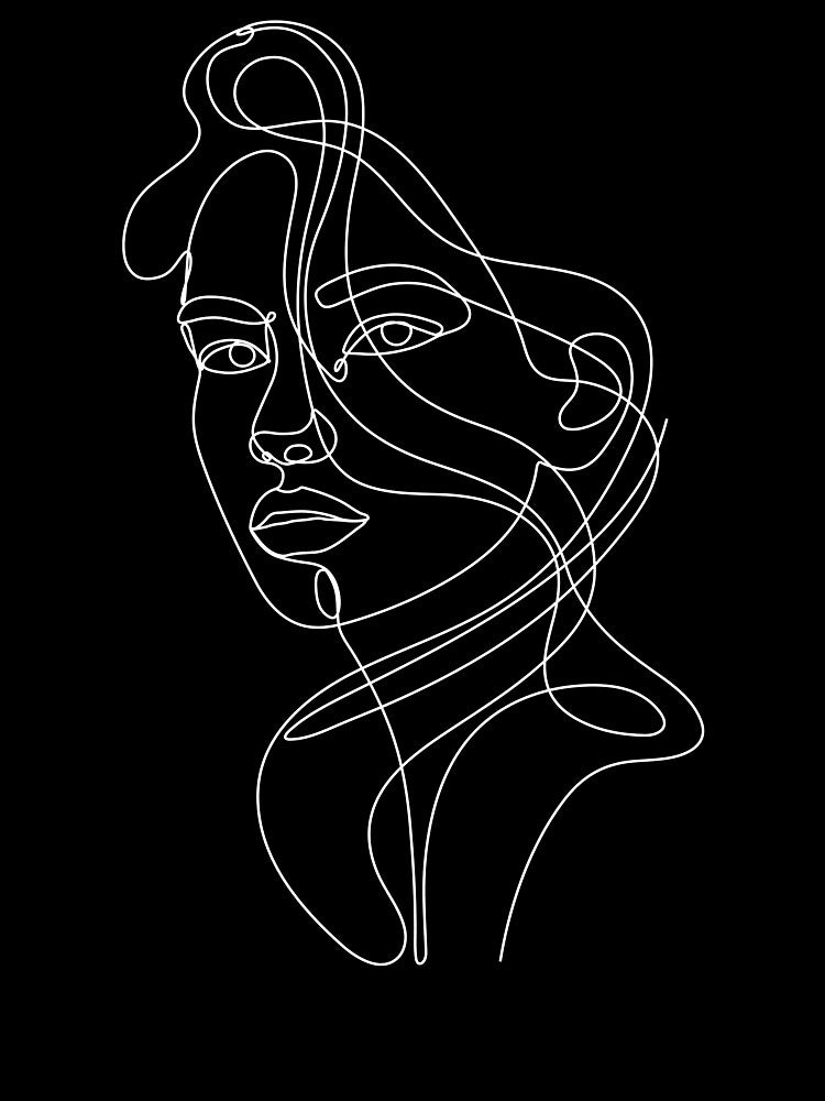 Just A White Line - Woman Face - Statuesque Woman by altandesign