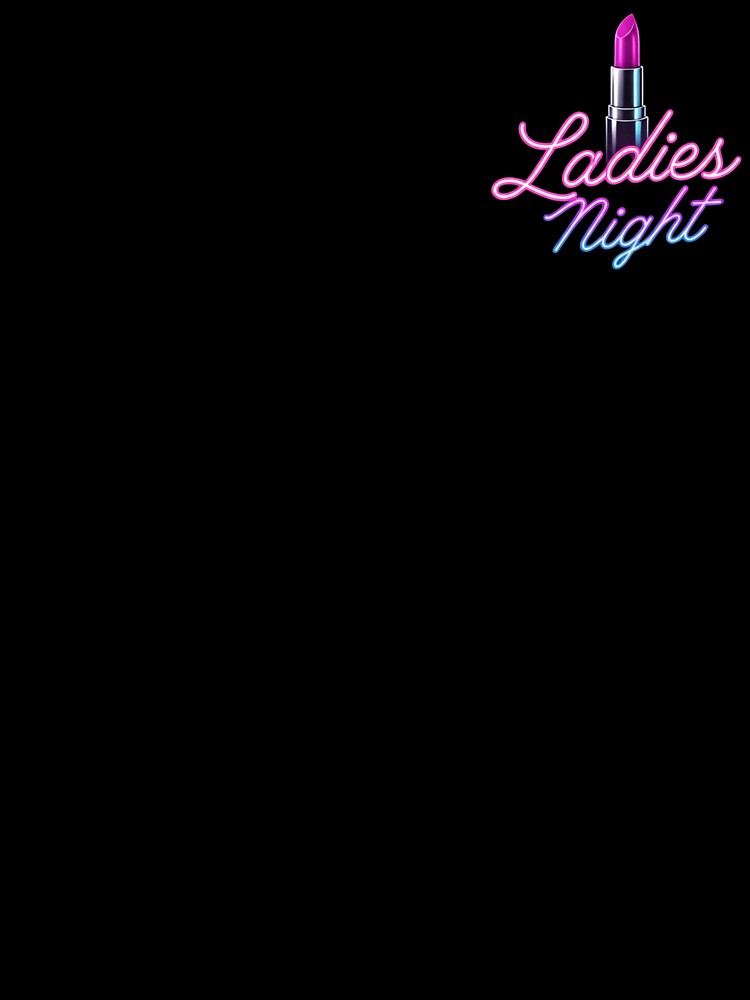 Neon “Ladies Night” Text Art with Lipstick – Retro 80s Glowing Neon Illustration | Glamorous Neon Design by PixelVibe782