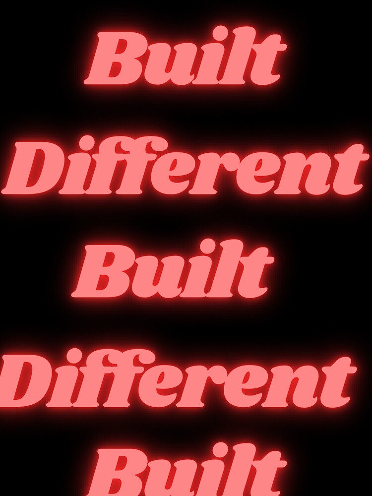 Built Different Neon Sign Aesthetic Motivational Quote Pink Retro by Extremeallie