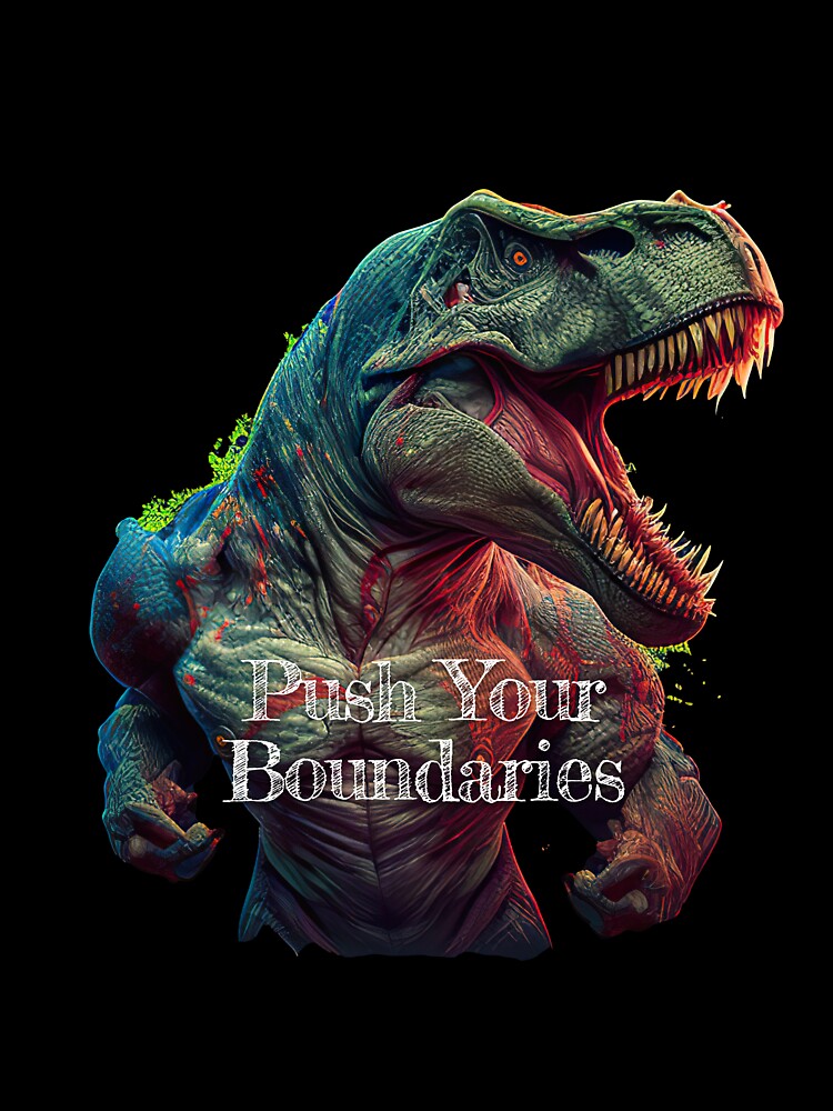 Push Your Boundaries Bodybuilding Fitness Gym Workout Exercise Merch Print Design by tengamerx