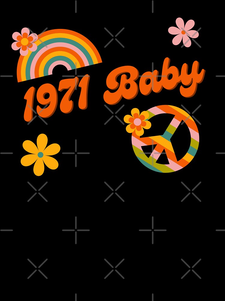1971 Baby Retro Flowers Peace Sing Groovy Hippie Colors by Brasilia