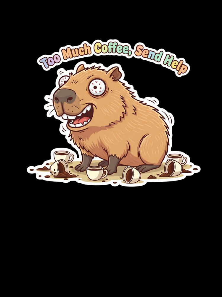 Capybara with Too Much Coffee – Funny Kawaii Animal by FRADEX STORE