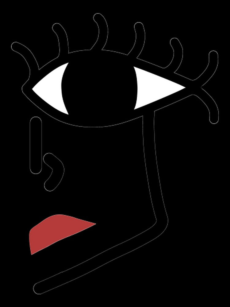 Minimalist Abstract Line Art Face by blooddesignco