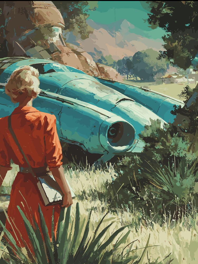 Discovery in the Desert - 50s Retrofuturism by bapupa