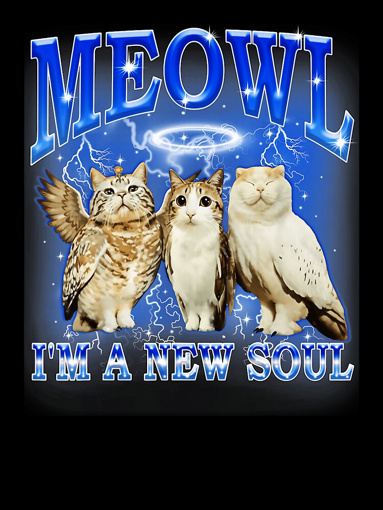 Meowl I’m a New Soul Funny Cat Owl Meme by tadmercado