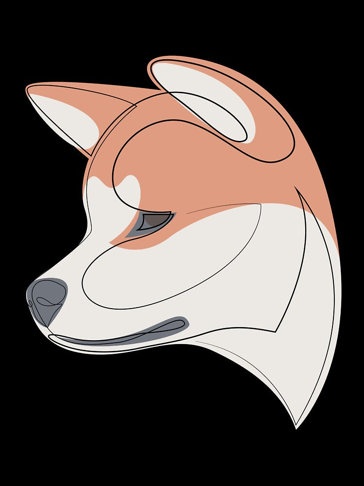 Akita Inu - continuous line by addillum