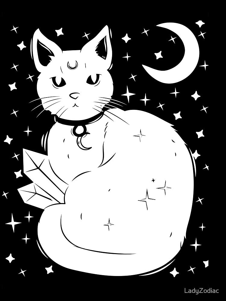 Crescent Moon Crystal Cat by LadyZodiac