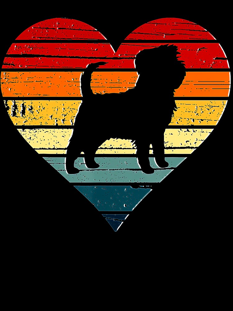 Affenpinscher Dog Vintage Retro Heart Mom Gift Valentines Tee Gift Love by BargerStore