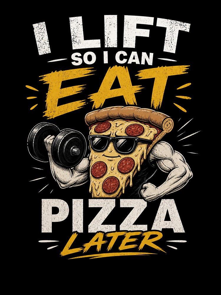 I Lift So I Can Eat Pizza Funny Gym Workout Design by Drip5