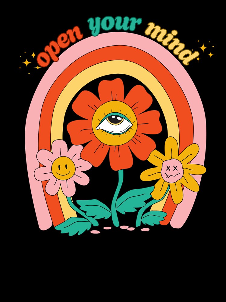 Open Your Mind Trippy Flower Eye Design – Vibe Check Edit by shoporbitapparel
