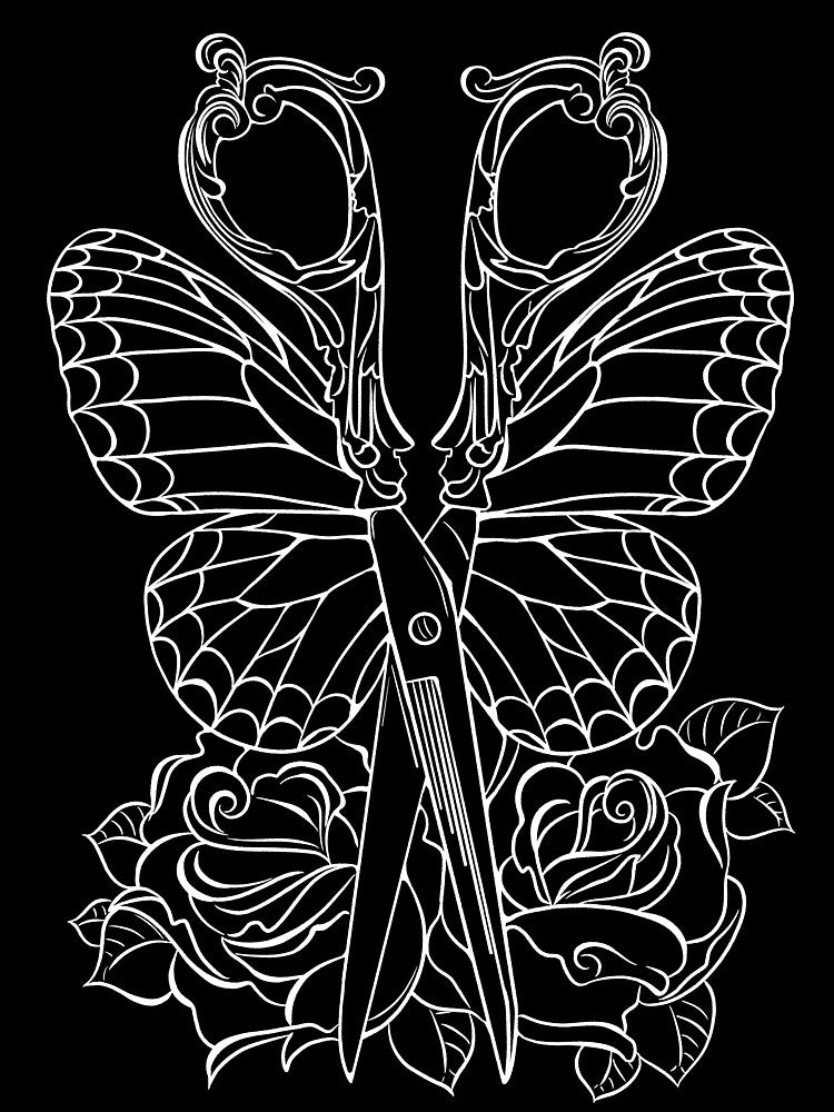 White butterfly shears by ickkyvickie