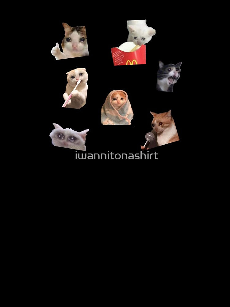 Crying cat stickers pack bundle 2 by iwannitonashirt