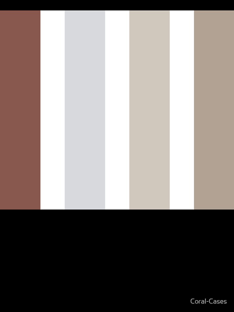 Retro Stripes; Maroon, White, Grey, Beige by Coral-Cases