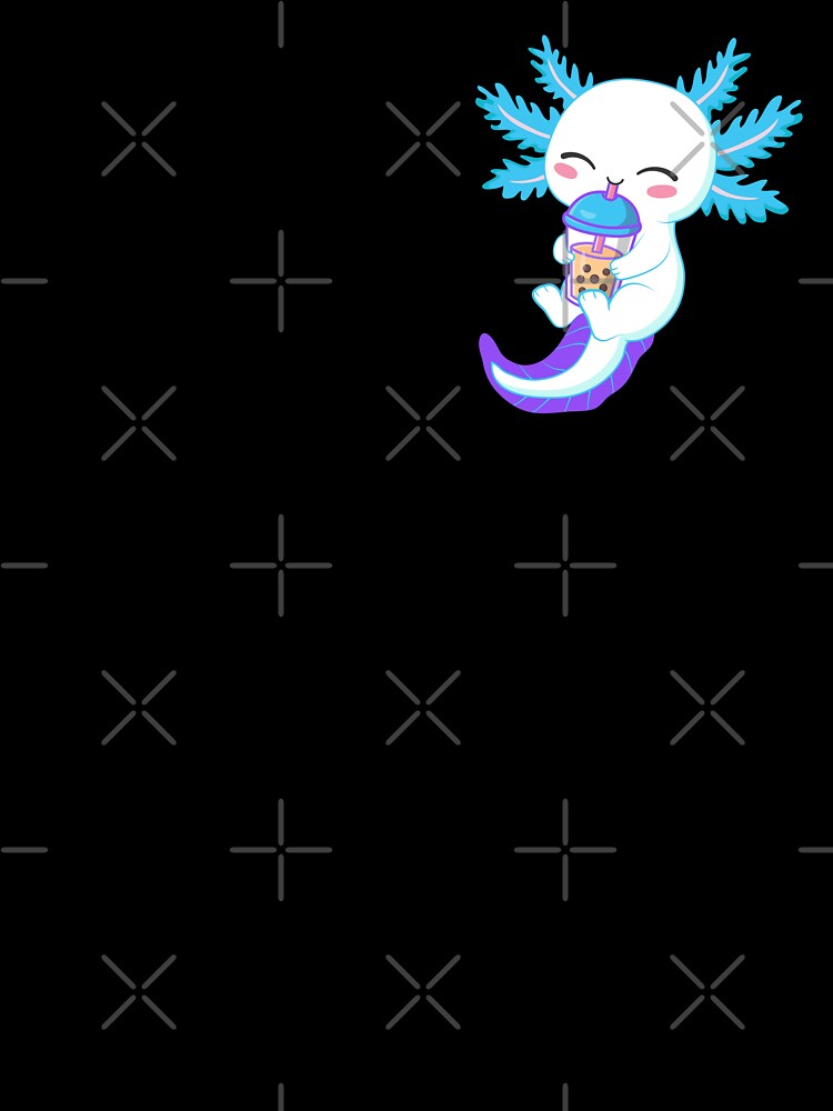 cute axolotl drinking bubble tea by Animster