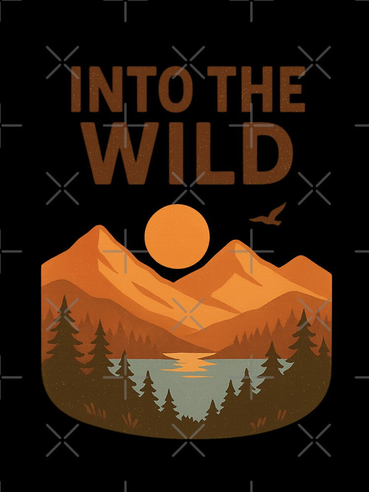 Into the Wild – Minimalist nature design with sunset and mountains by GentleinNature