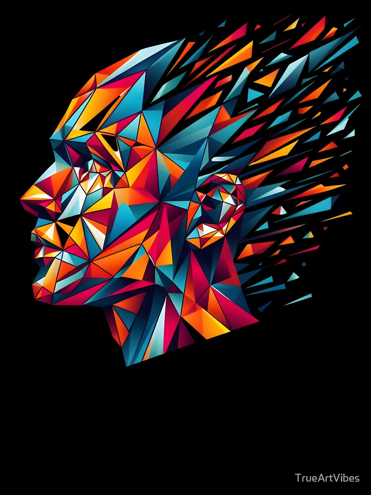 geometry, abstract face, portrait, man, face by TrueArtVibes