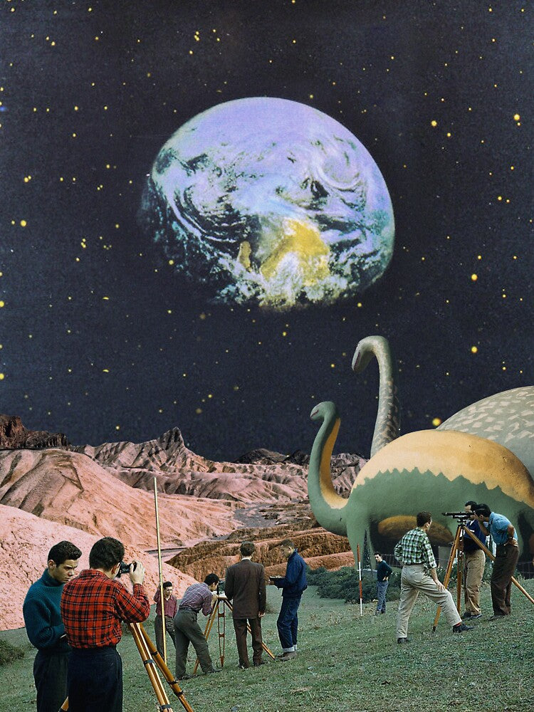We Are Safe Here - Dinosaur Collage by PossessedStudio