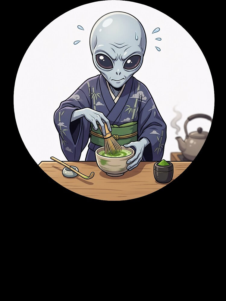 Alien Zen Master Making Japanese Matcha Tea by Sunkhung