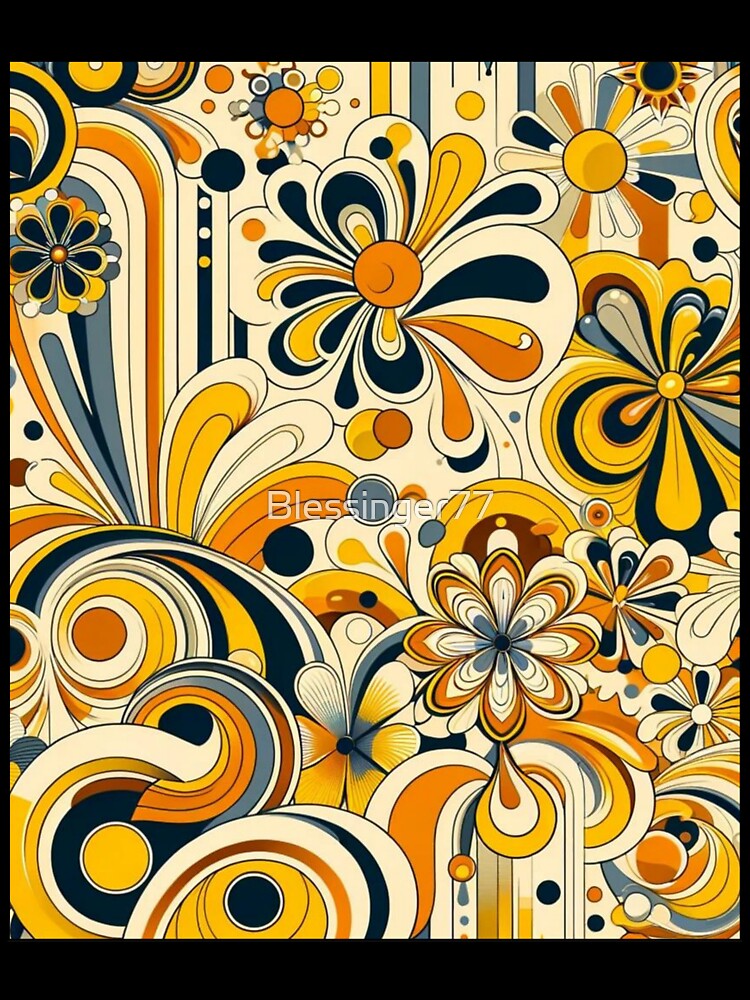 Vintage floral design 1970 yellow tint by Blessinger77