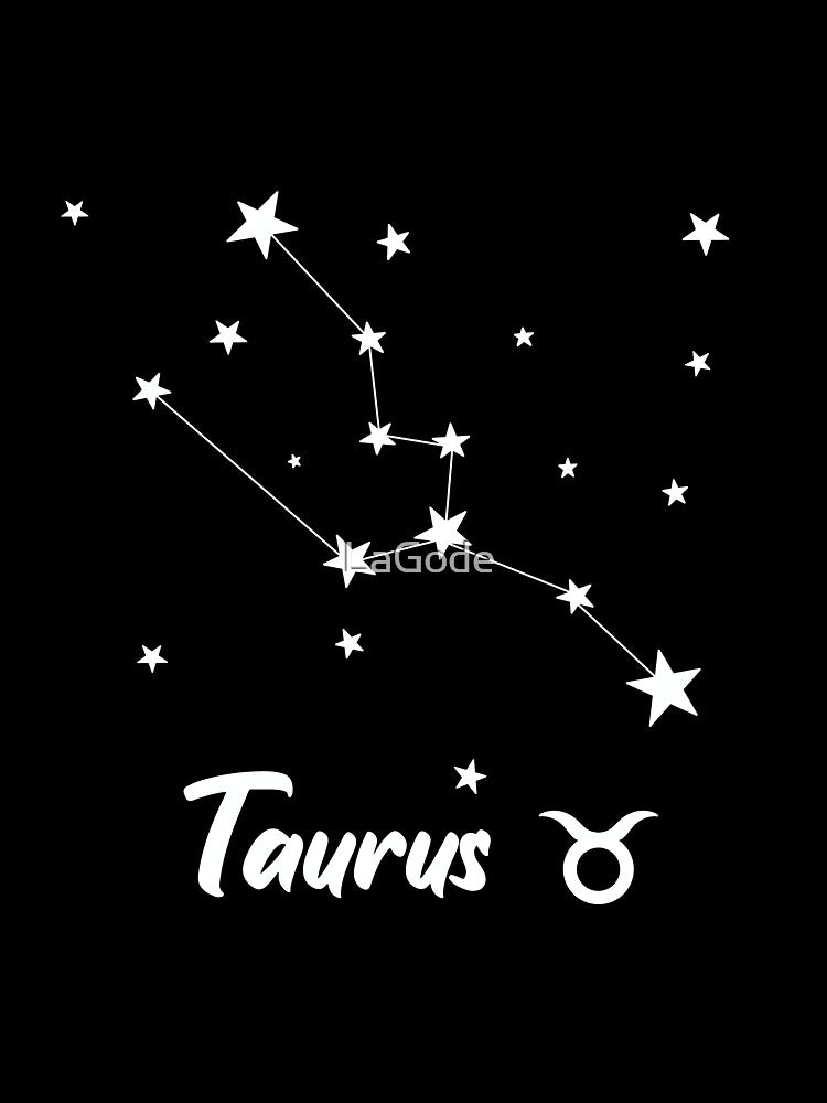 Taurs Zodiac Star Constellation White Lines by LaGode