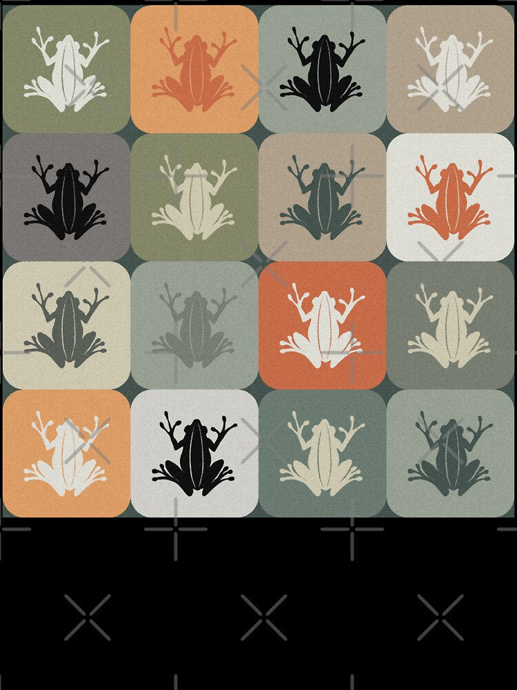 Frog Checker Pattern – Retro Earth Tones by wild.geranium.design
