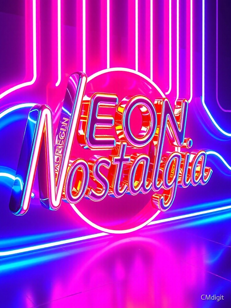 Neon Nostalgia – Chrome Vaporwave Dream Design by CMdigit