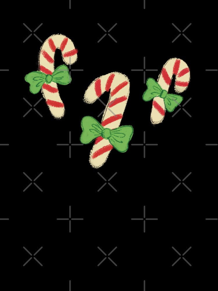Playful seamless pattern with candy canes and peppermint sweets by rainyhst