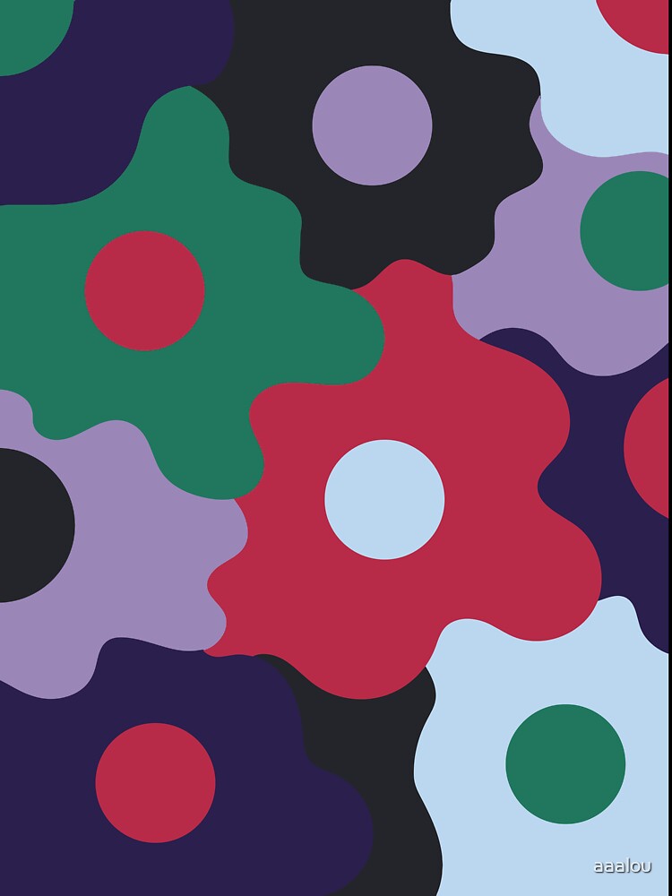 Retro Groovy Flowers - Deep Winter Seasonal Color Palette by aaalou