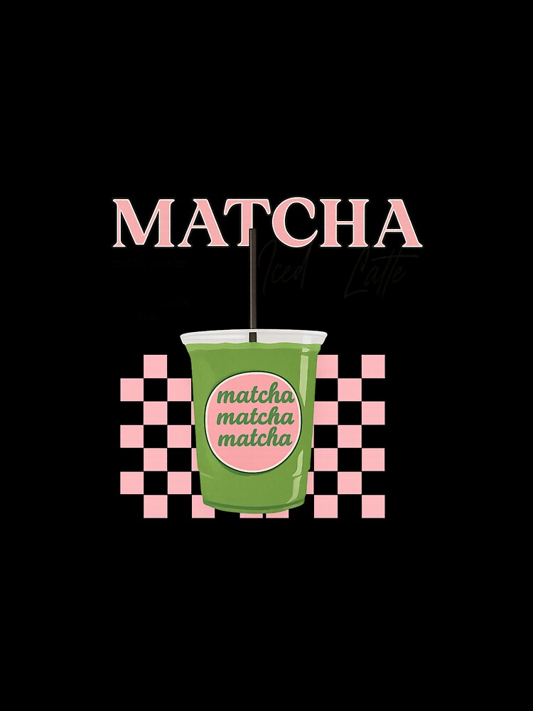 Matcha Iced Latte Aesthetic – Green Tea Drink Design by CapyToon