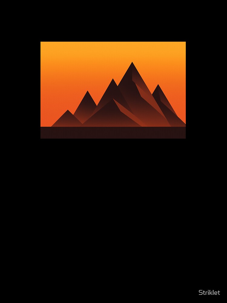 "Geometric Mountain Sunset - Minimalist Nature Art" by Striklet