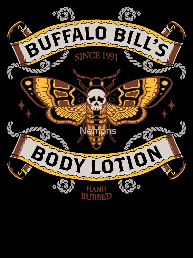 Buffalo Bill's Body Lotion - Death's Head Moth - Horror - Distressed Vintage Tattoo by Nemons