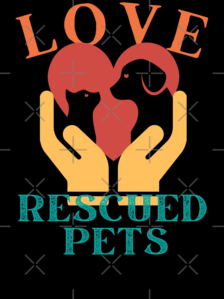Love Rescued Pets Dog Cat Retro Vintage by facePale