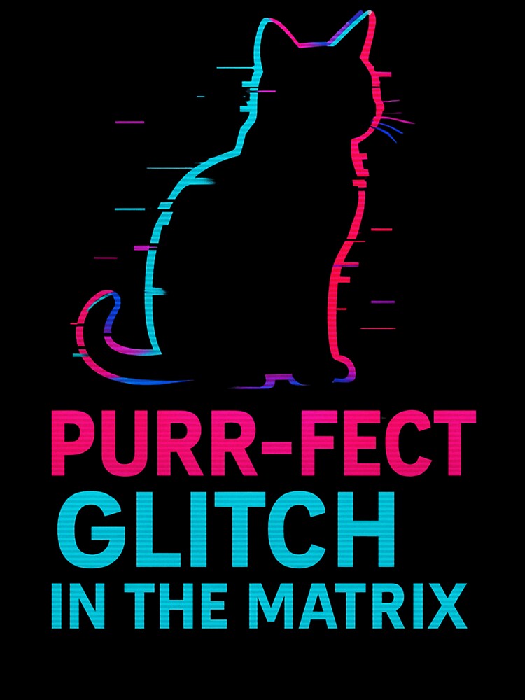 Purr-fect Glitch in the Matrix Cat Humour by TroyTheTerrific