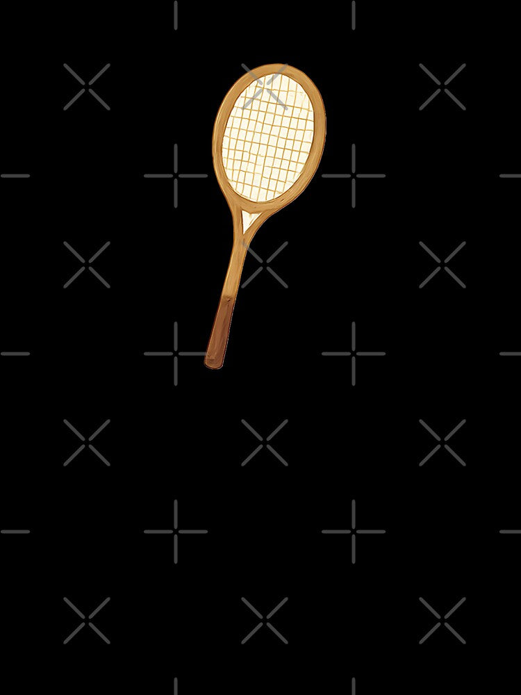 Vintage Wooden Tennis Racket Illustration | Classic Sports Aesthetic Art by TestingN-cap