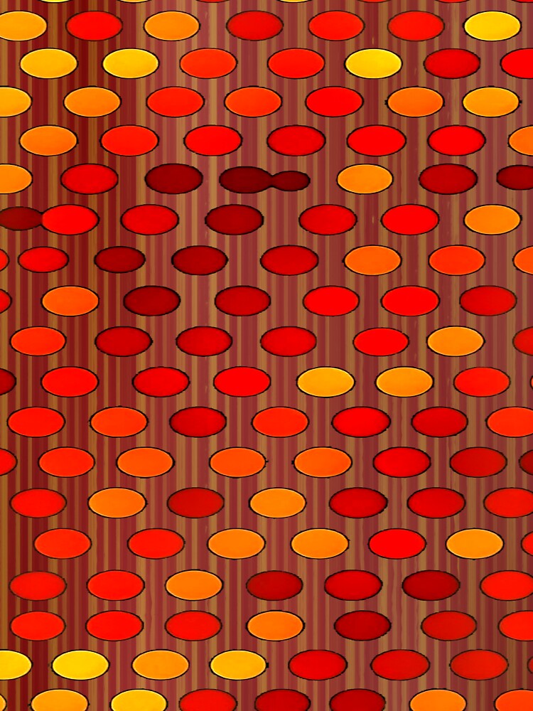 Retro Red and Orange Polka Dot Pattern by SouthPrint