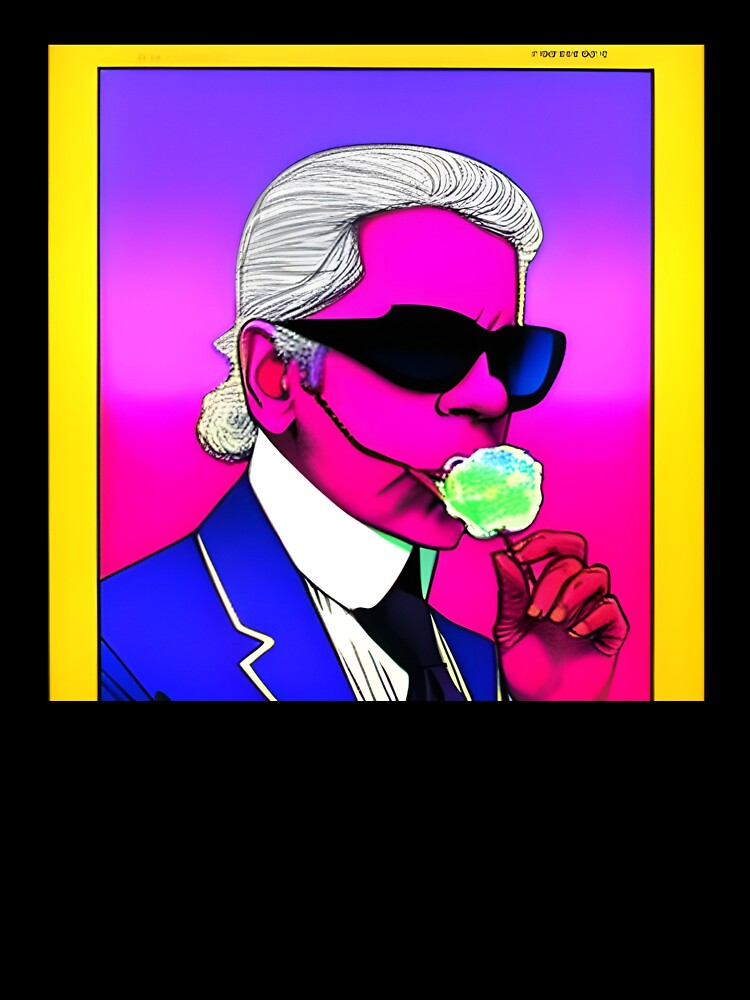 Karl Lagerfeld eats cotton candy by MelanieVerstr
