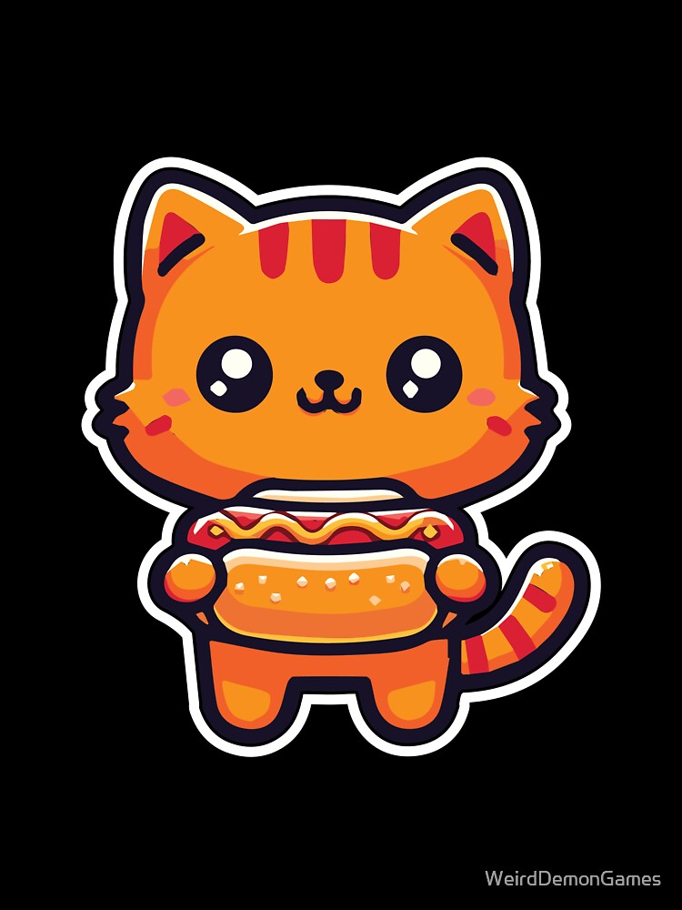 Orange Cat's Giant Hotdog Delight by WeirdDemonGames