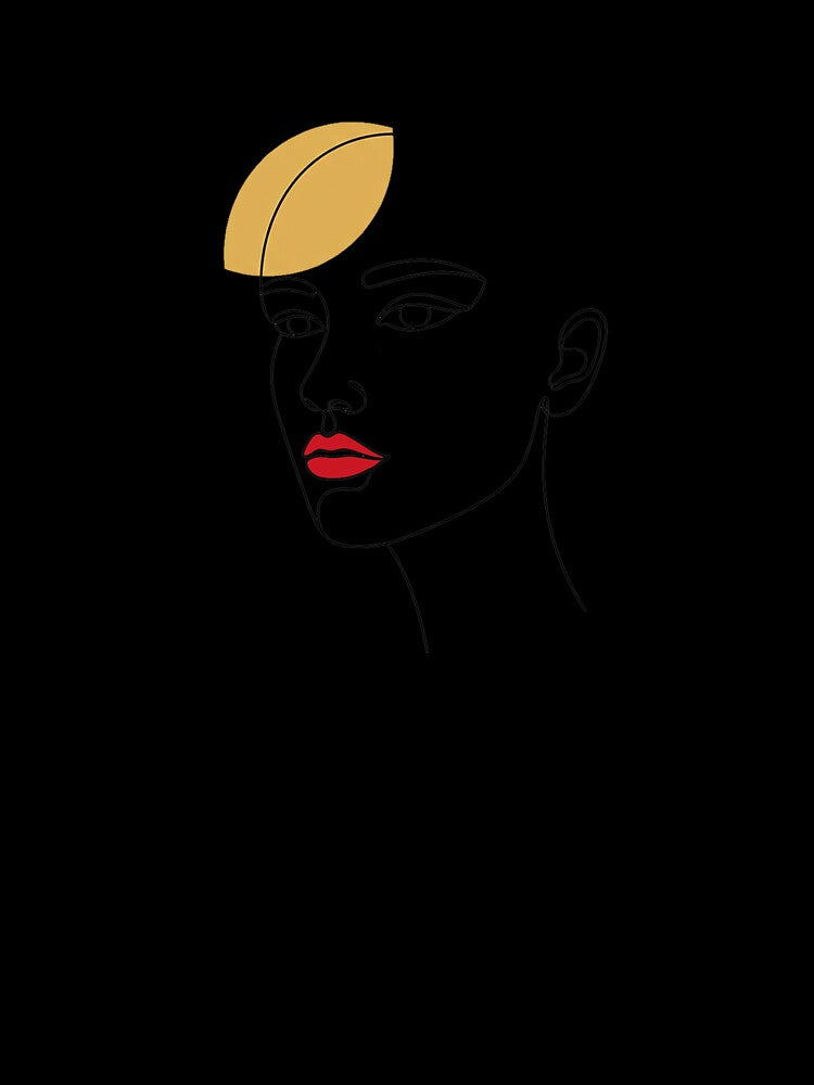 Minimalist Abstract Line Face – Modern Portrait with Bold Accent by inaveed