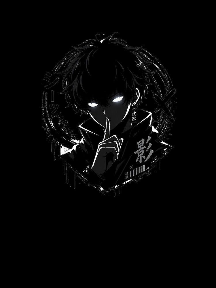 Silent Shadow Anime Aesthetic T-Shirt by Velmox