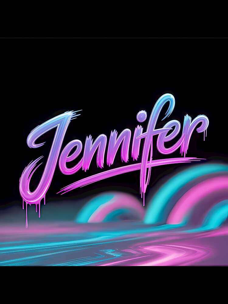Neon Drip Jennifer Retro Synthwave Name Design by Scott Vargas