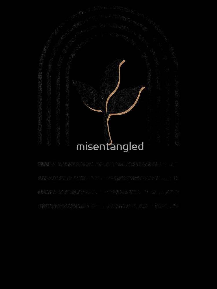 Arches and plant minimal black line art on parchment by misentangled