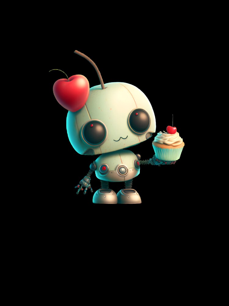 Cute robot with a cupcake by Art1955