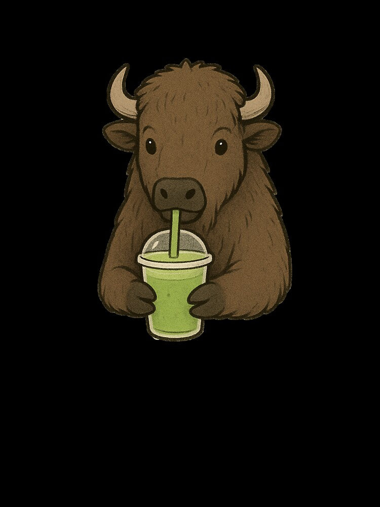 drink matcha with cute Bison by Ach&Koor