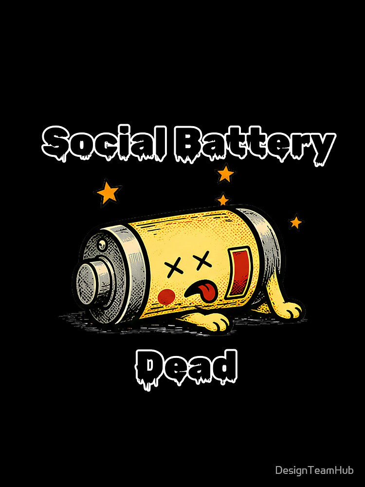 Social Battery Dead Shirt – Funny Introvert Low Energy Aesthetic Tee by DesignTeamHub